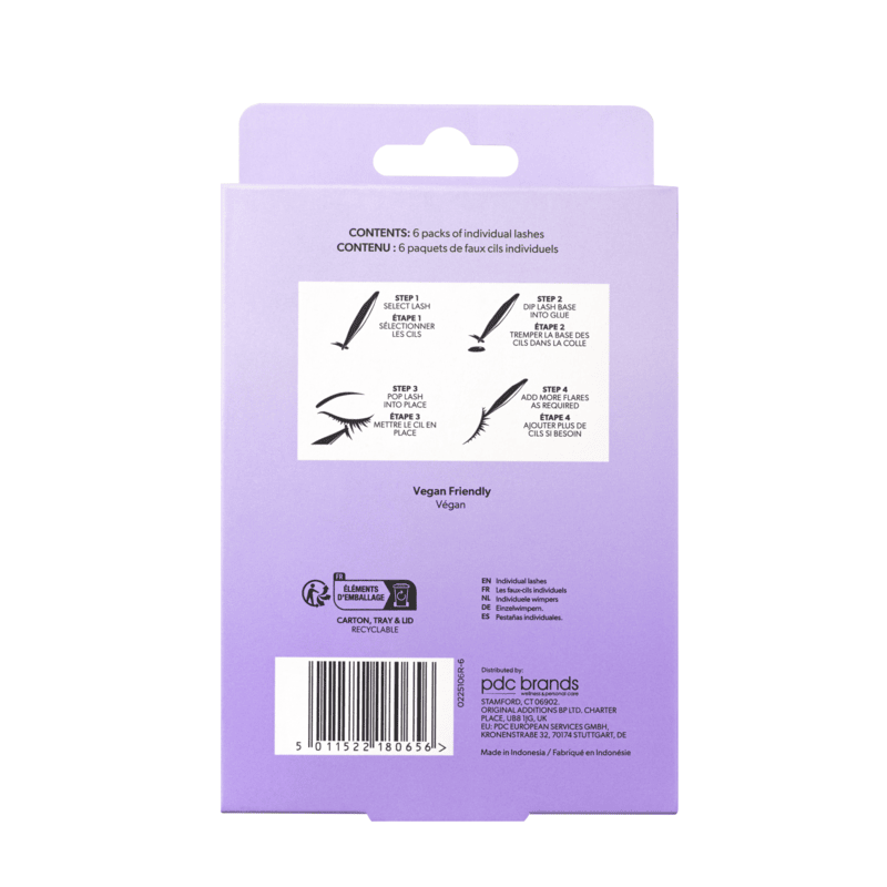 Salon System - Individual Black Lashes 6 For The Price Of 4 Pk