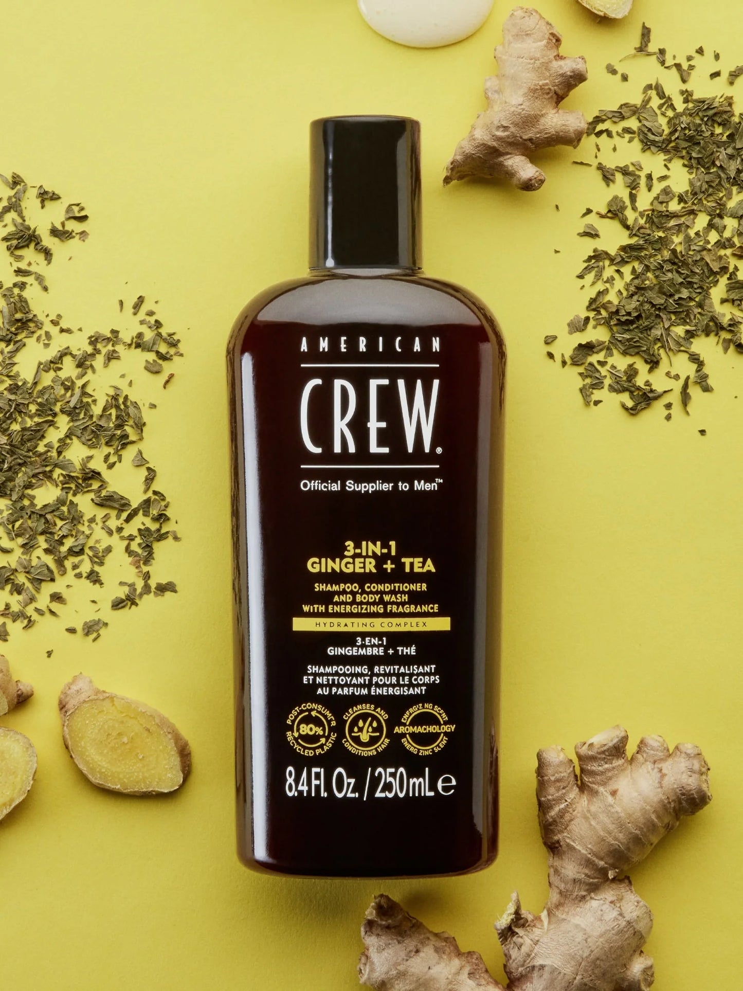 American Crew - 3 in 1 Ginger & Tea Shampoo, Conditioner & Body Wash 450ml
