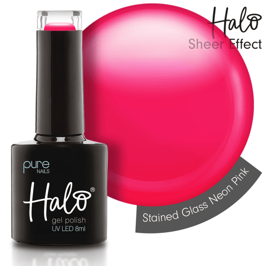 Halo Gel Polish 8ml - Stained Glass Neon Pink