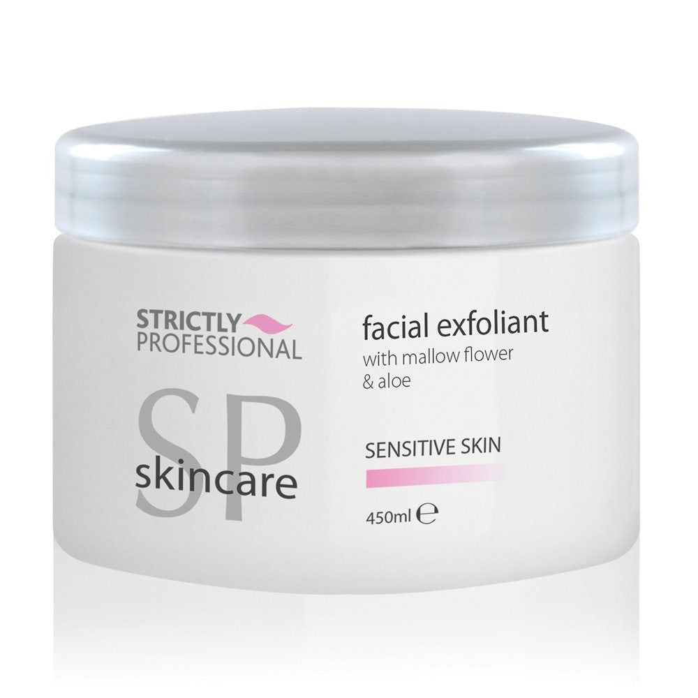 A tube of Strictly Professional Facial Exfoliant for Sensitive Skin.