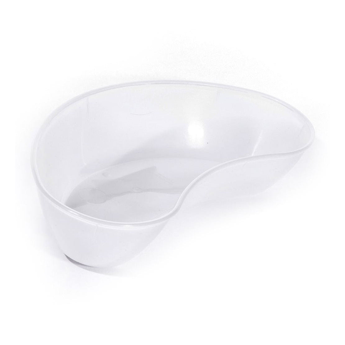 A white, kidney-shaped bowl designed for beauty treatment use.