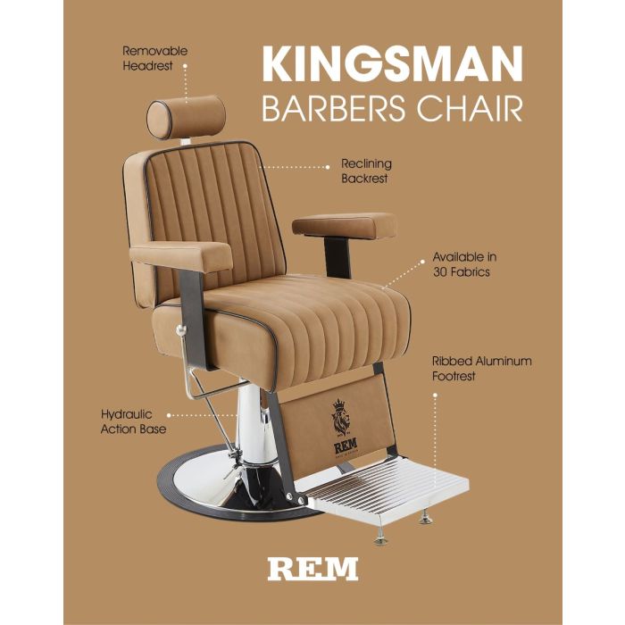 REM Kingsman Barbers Chair Black – Professional Hydraulic Barber Chair