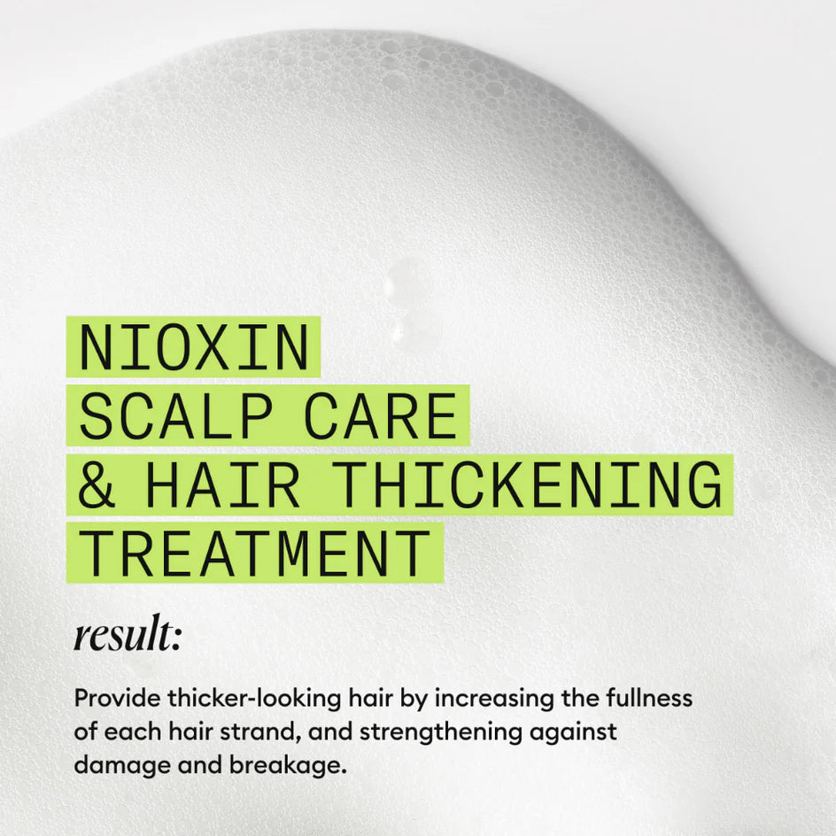NIOXIN scalp care and hair thickening treatment advertisement on a white background