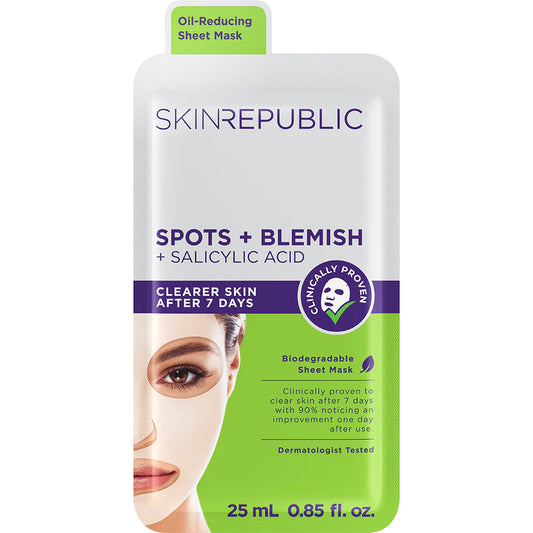 Skin Republic - Spots + Blemish + Salicylic Acid Face Sheet Mask