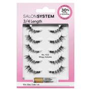 Salon System - Strip Lashes 022 3/4 Length 5 Pack