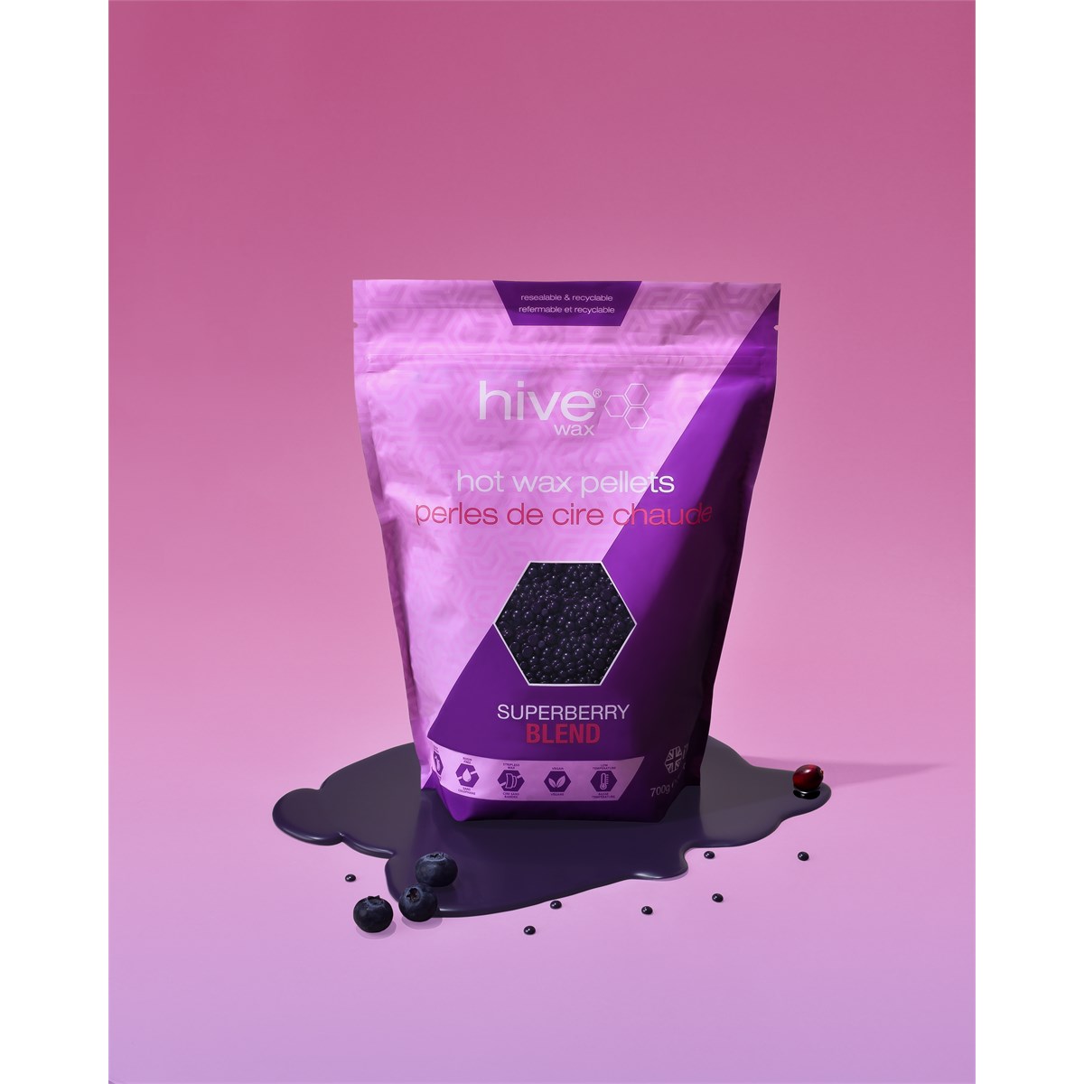 Hive Superberry Hot Wax Pellets 700g | Rosin-Free Vegan Film Wax