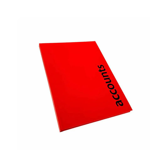 Red book with 'accounts' text on a white background