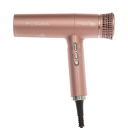 Dusty pink Futaria professional hair dryer with control buttons, side view