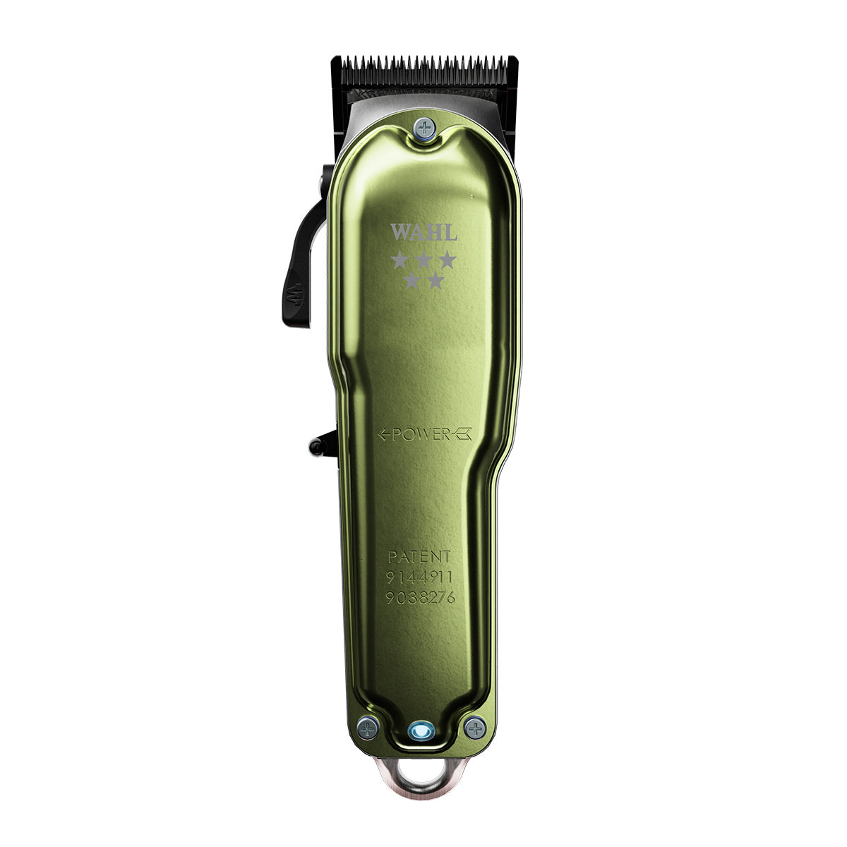 Green Wahl grooming clipper on a white background