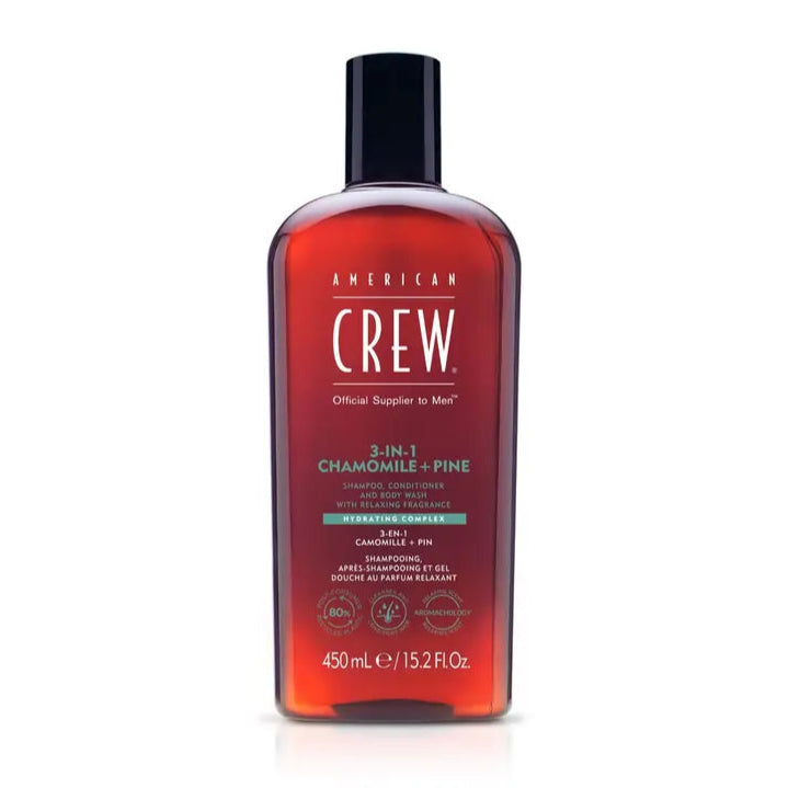 American Crew - 3 in 1 Chamomile & Pine Shampoo, Conditioner & Body Wash 450ml