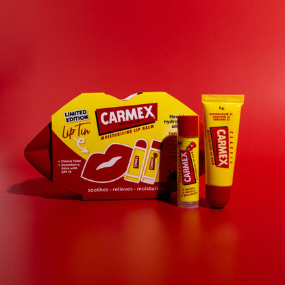 Carmex Lip Balm Lips Tin Duo – Classic Stick & Strawberry Tube Gift Set