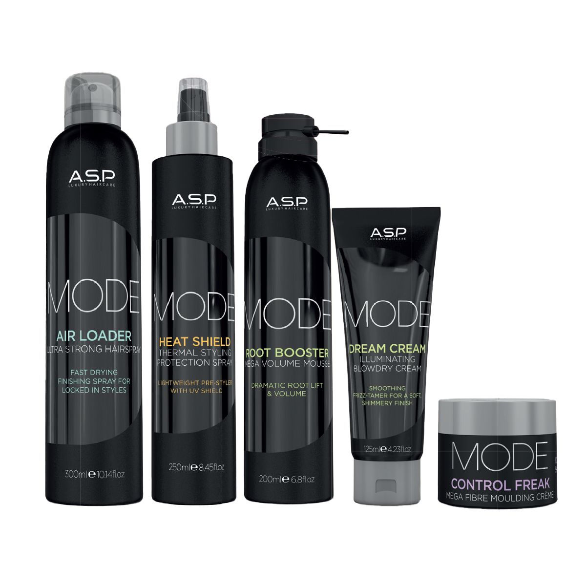 ASP Mode Best Sellers Bundle — Air Loader, Heat Shield, Root Booster, Dream Cream & Control Freak