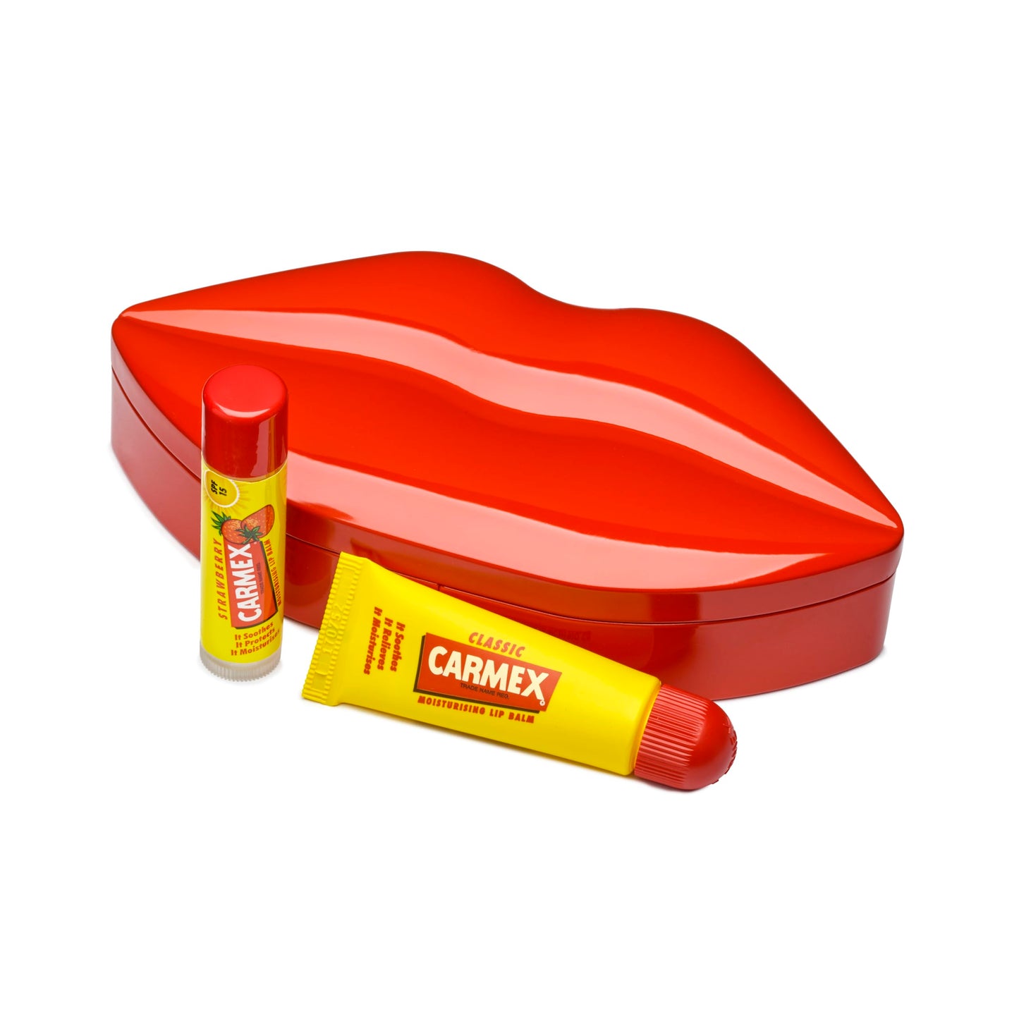 Carmex Lip Balm Lips Tin Duo – Classic Stick & Strawberry Tube Gift Set