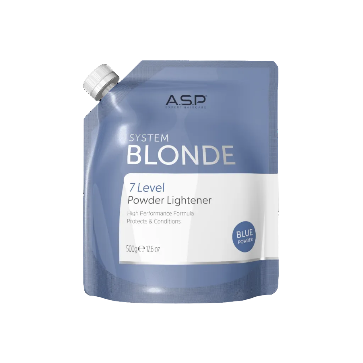ASP System Blonde 7 Level Powder Lightener packaging on a white background
