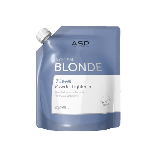 ASP System Blonde 7 Level Powder Lightener packaging on a white background