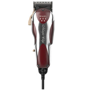 Wahl Magic Clip corded hair clipper with red and silver design for professional barbers.