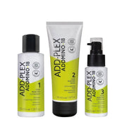 ADD-PLEX ADDMINO-18 hair care product set on a white background