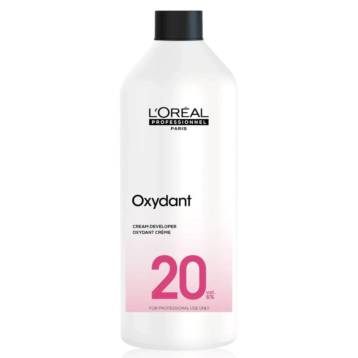 L'Oreal Professional Oxydant cream developer bottle on a white background