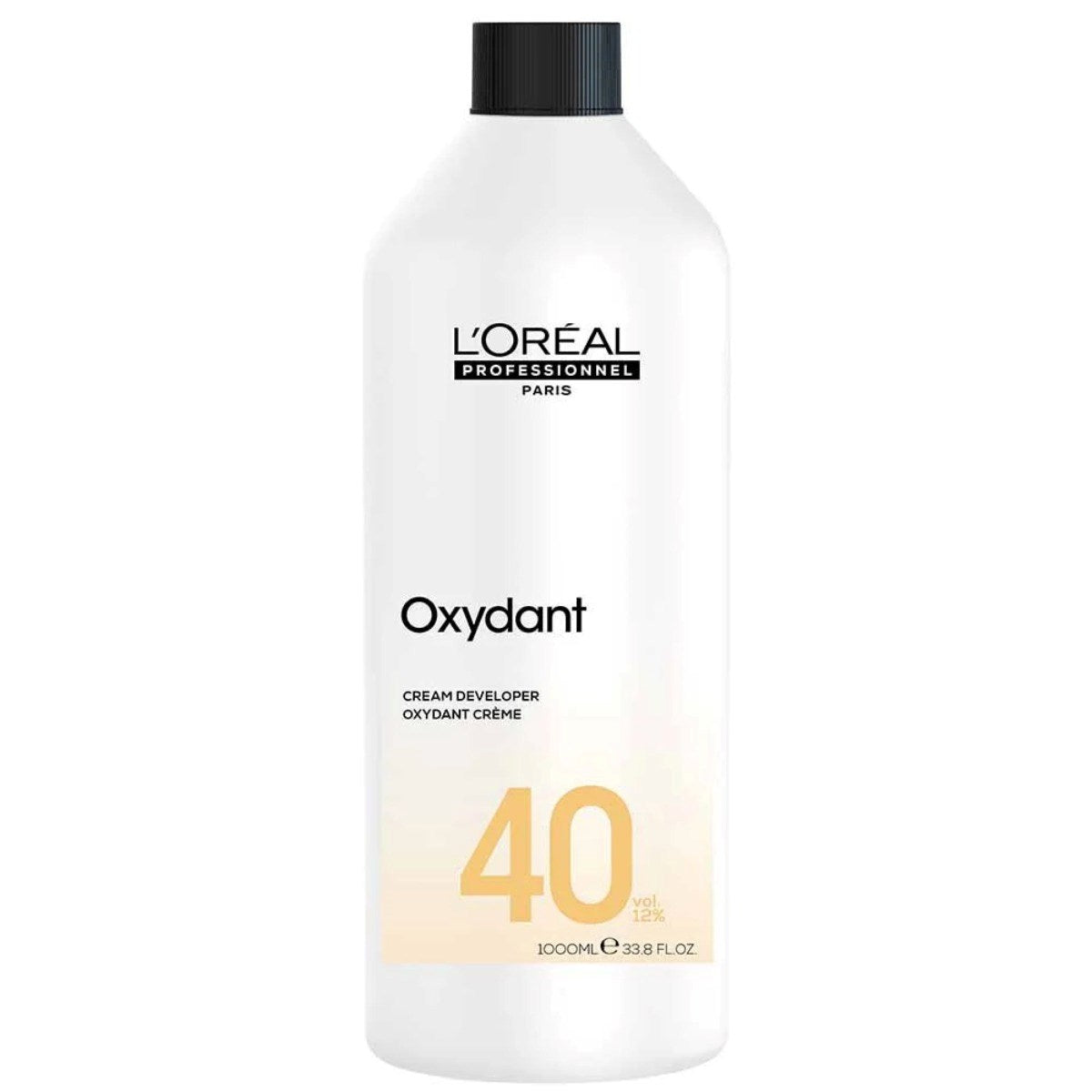 L'Oreal Professional Oxydant cream developer bottle on a white background