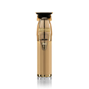 Gold BaBylissPRO hair trimmer on white background, professional barber tool at Hairways.