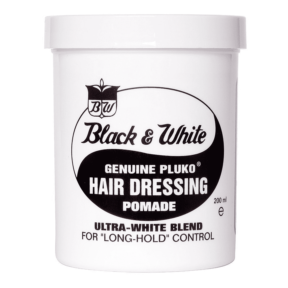 Black & White Genuine Pluko Hair Pomade 200ml | Classic Professional Hair Wax