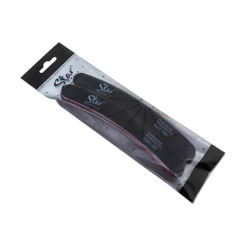 Star Nails - Black Boomerang File 100/180 6pk