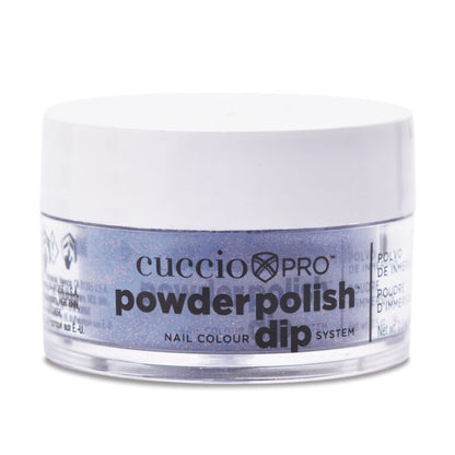 Cuccio Powder Polish Dip 14g - Blue with Pink Glitter