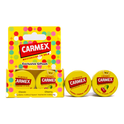 Carmex Lip Balm Pot Duo – Classic & Cherry Moisturising Lip Care Set