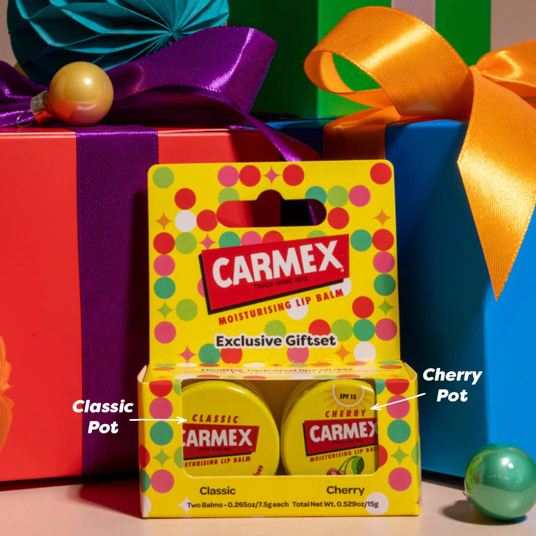 Carmex Lip Balm Pot Duo – Classic & Cherry Moisturising Lip Care Set