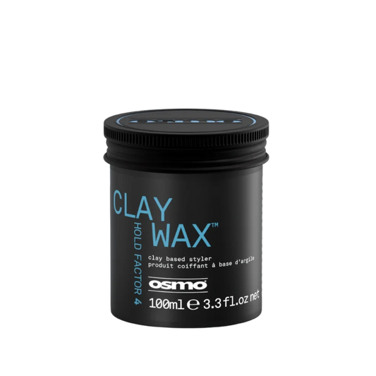 Black jar of Osmo Clay Wax on a white background