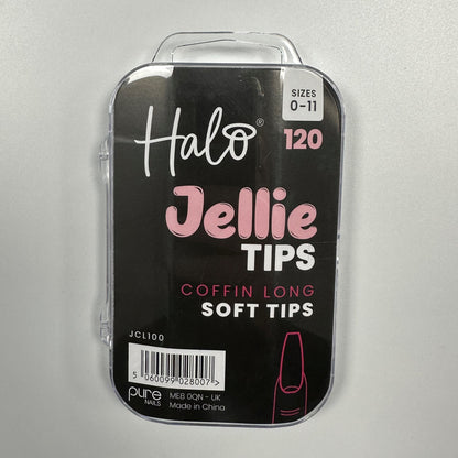 Halo Jellie Nail Tips - Coffin Long