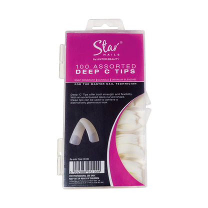 Star Nails - Deep C Curve Tips 100pk Mixed