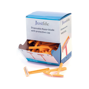 Justlife disposable razor blades with packaging on a white background