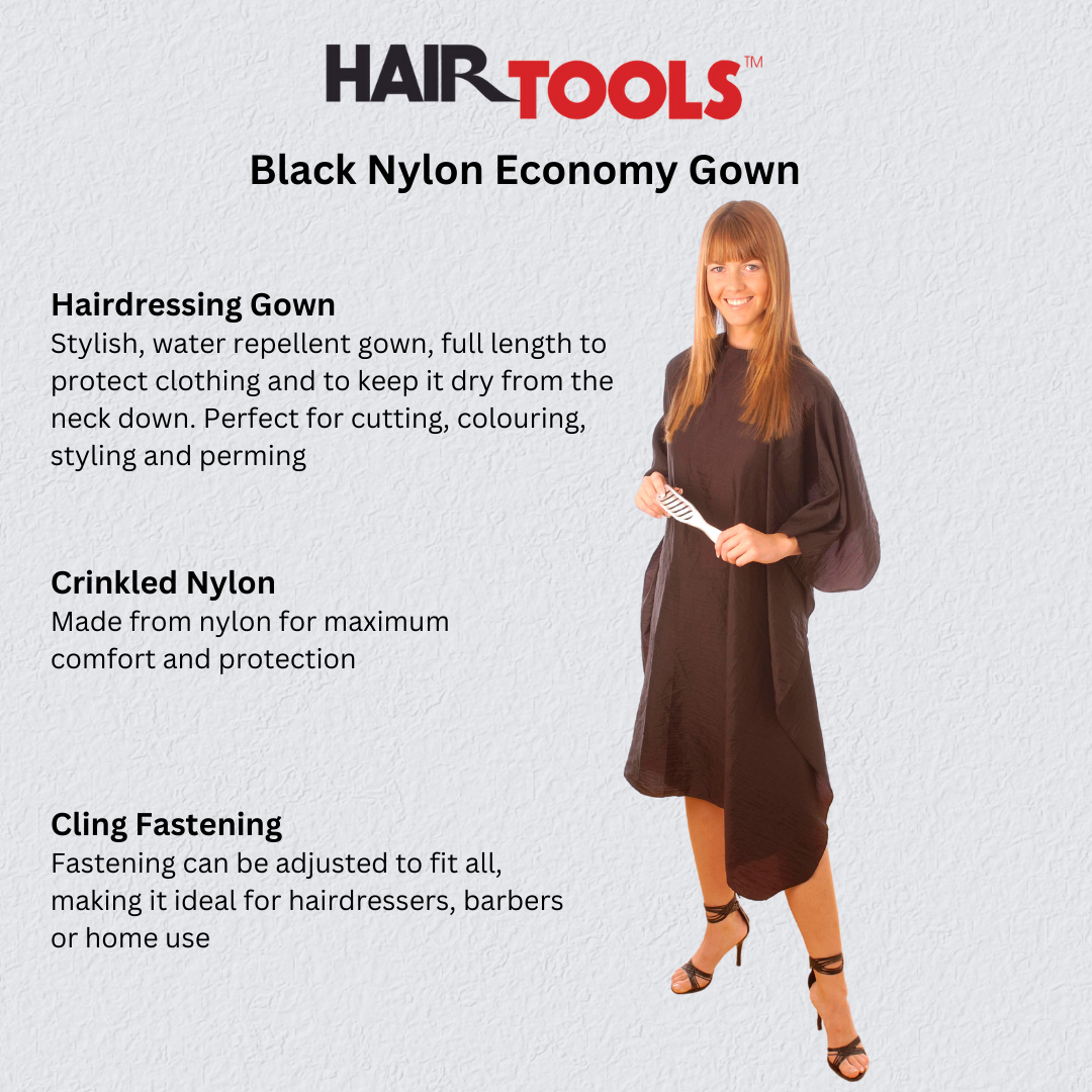 Hair Tools Black Nylon Economy Gown