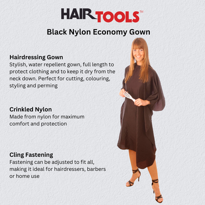 Hair Tools Black Nylon Economy Gown