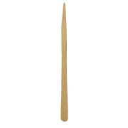 A single wooden eyebrow waxing spatula against a white background