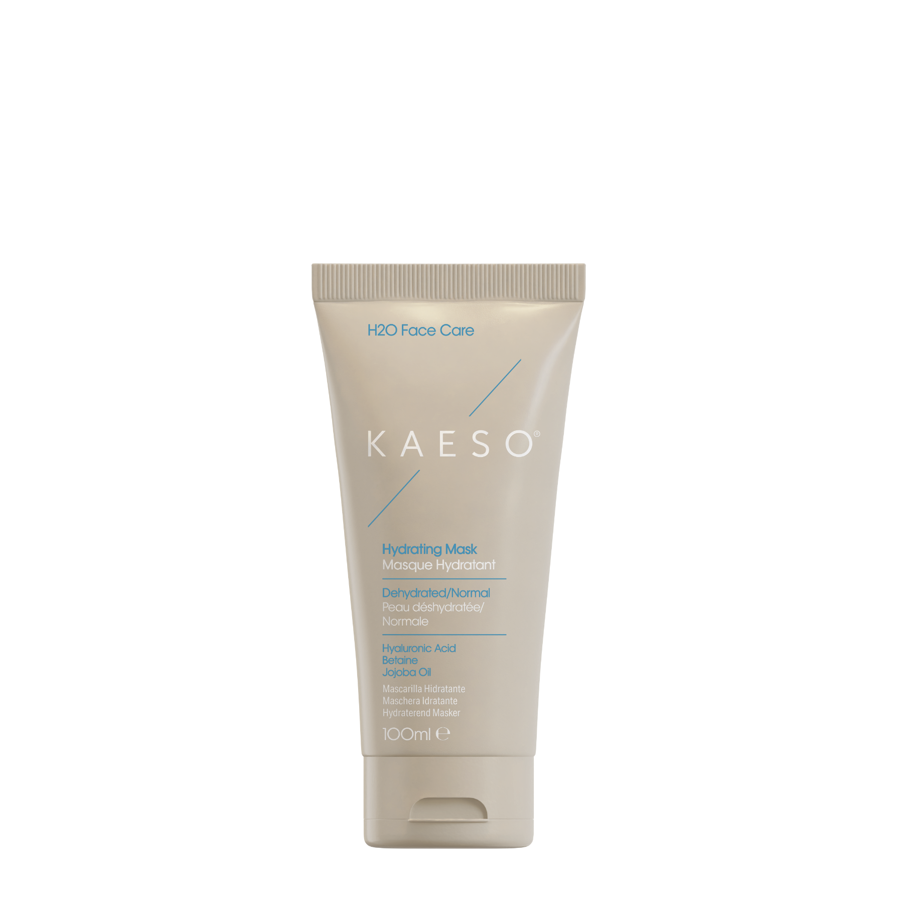 KAESO IHO Face Care Hydrating Mask in a 100ml squeeze tube, featuring a light beige design with white and blue text, set against a plain white background.
