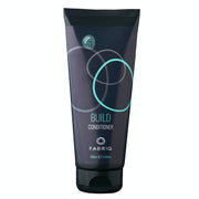 Fabriq Build Conditioner 200ml tube for hair care by Hairways, black with teal accents