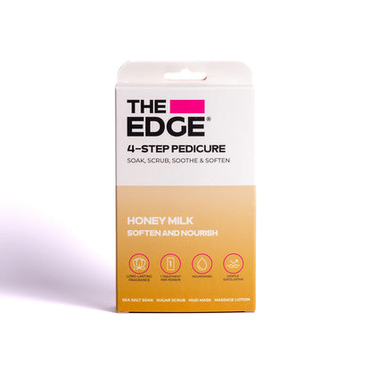 The Edge Nails - 4 Step Pedicure Kit - Honey Milk - Soften and Nourish
