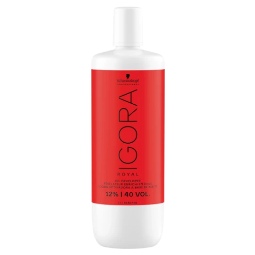 Schwarzkopf Igora Royal hair color developer bottle on a white background