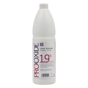 A bottle of Pro-Oxide Creme Peroxide 6 Vol (1.9%) hair developer.