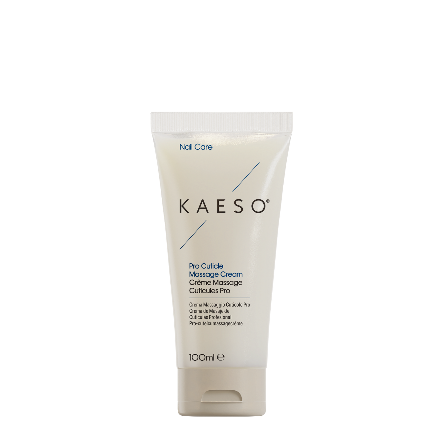 A 100ml squeeze tube of KAESO Pro Cuticle Massage Cream on a solid white background.