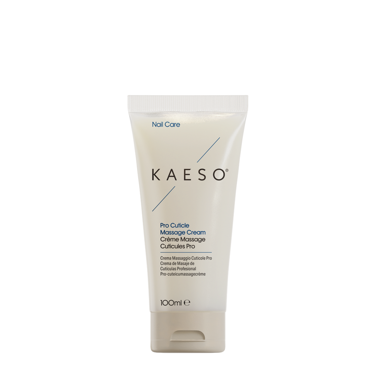 A 100ml squeeze tube of KAESO Pro Cuticle Massage Cream on a solid white background.