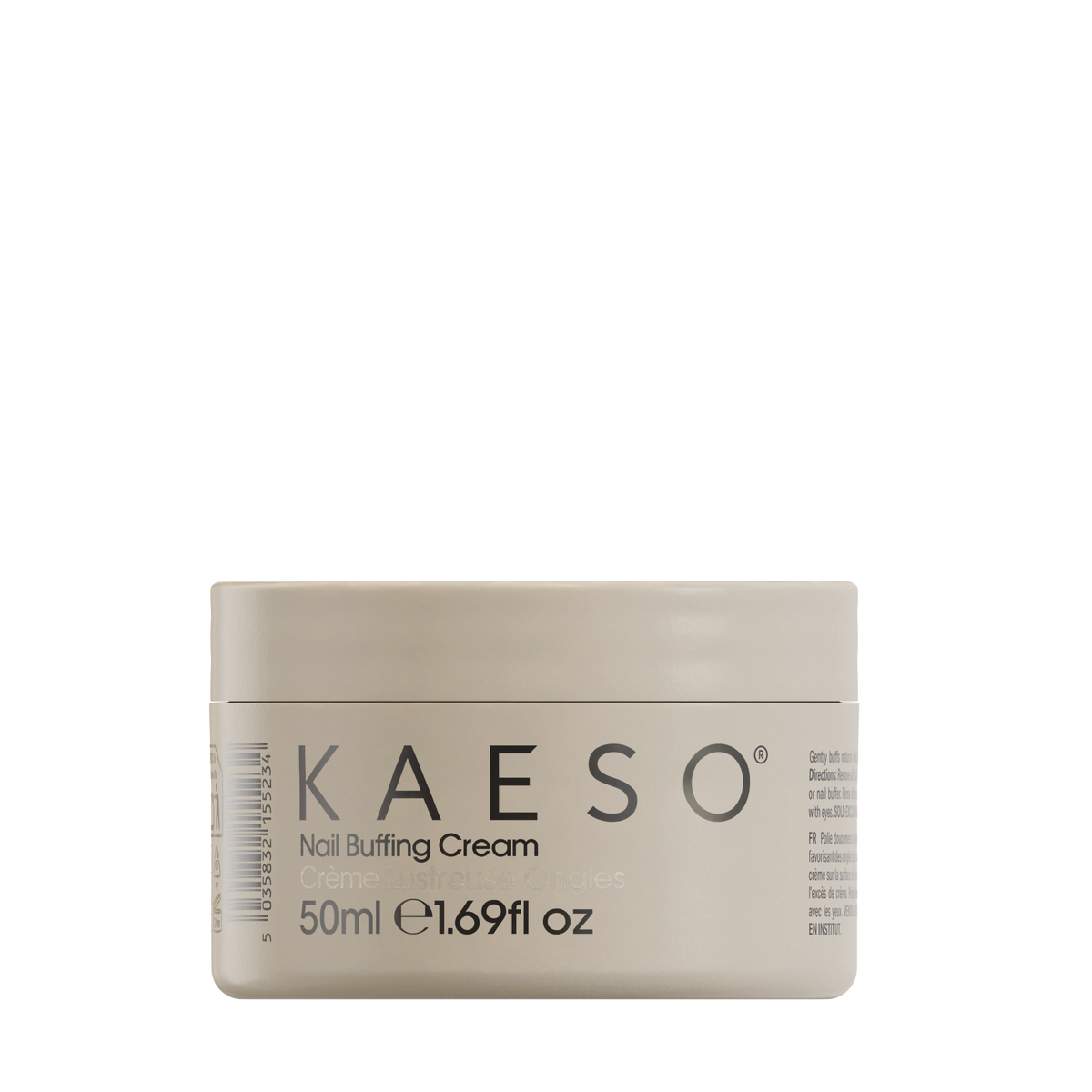 KAESO Nail Buffing Cream in a square cream-colored jar