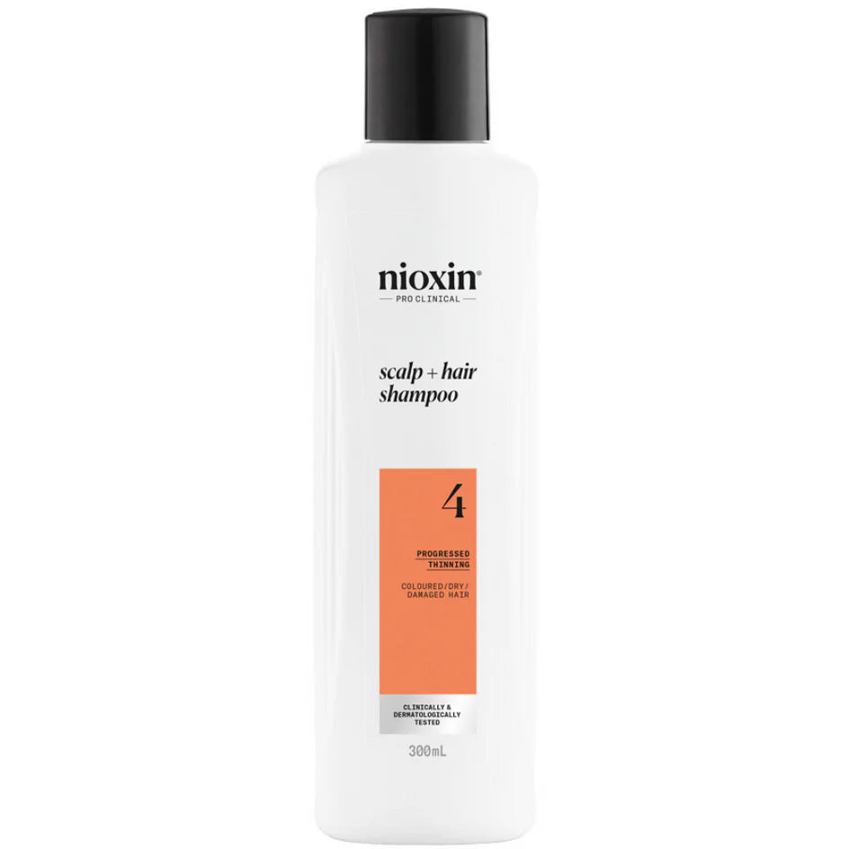 Nioxin shampoo bottle on a white background