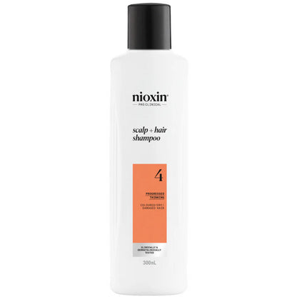 Nioxin shampoo bottle on a white background