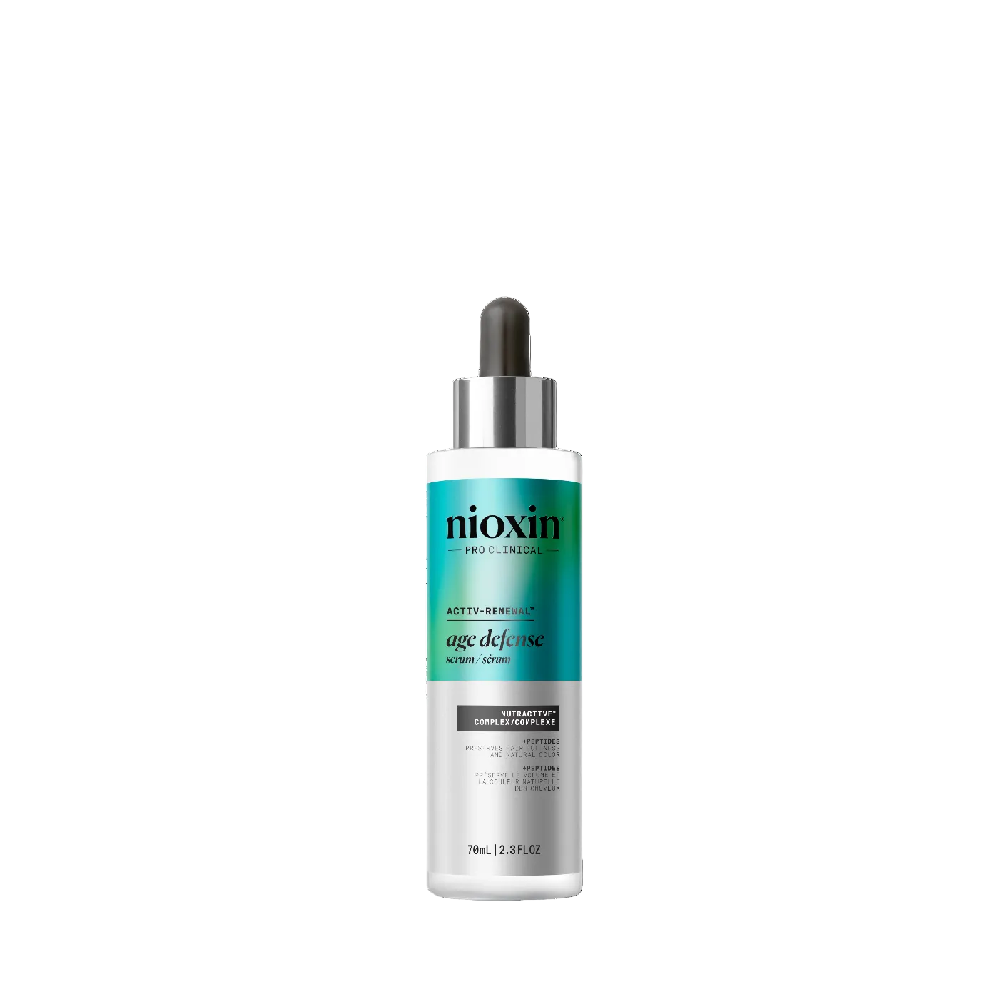 Nioxin Age defence Serum bottle on plain background