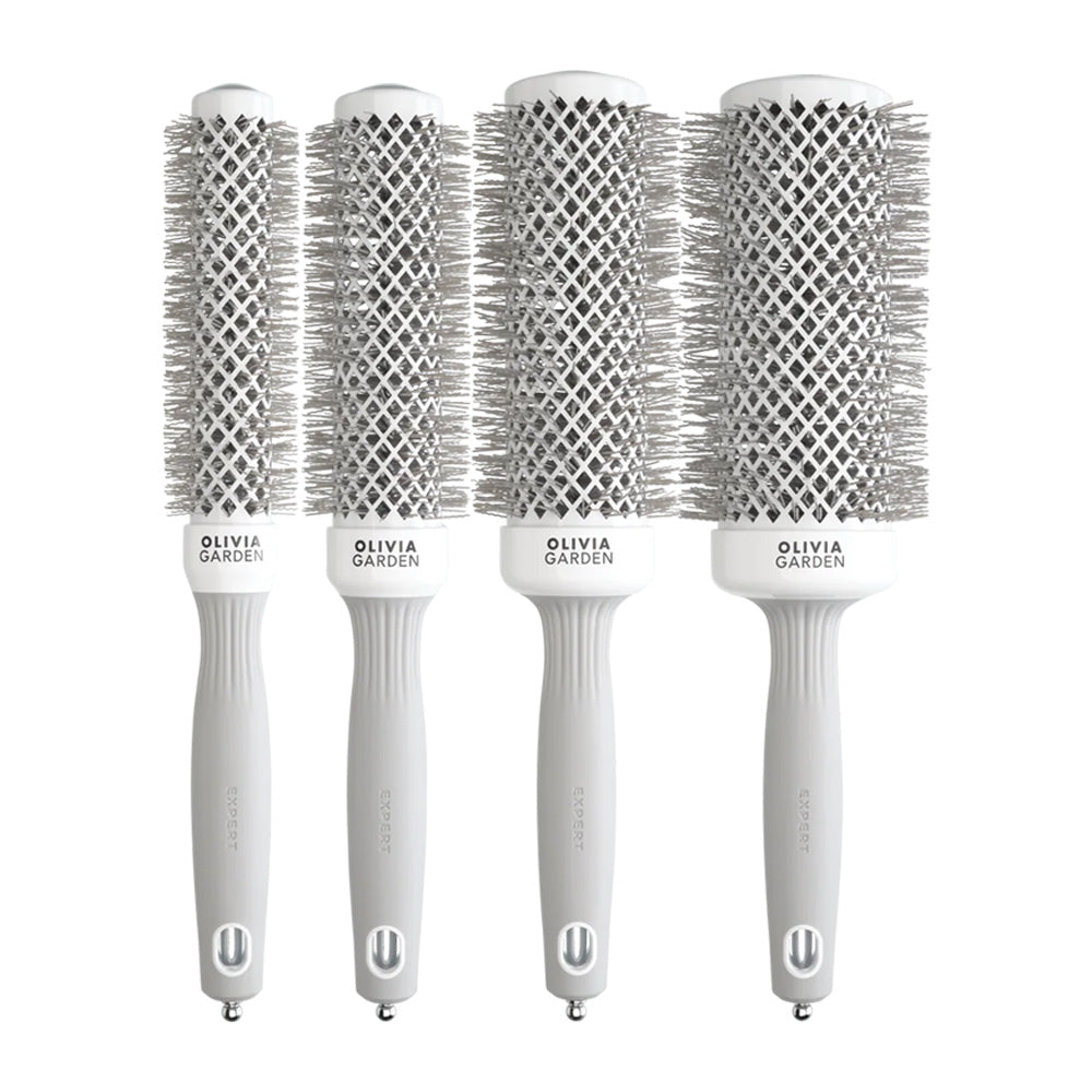 Olivia Garden Expert Blowout Speed Brush – Wavy Bristles White & Grey