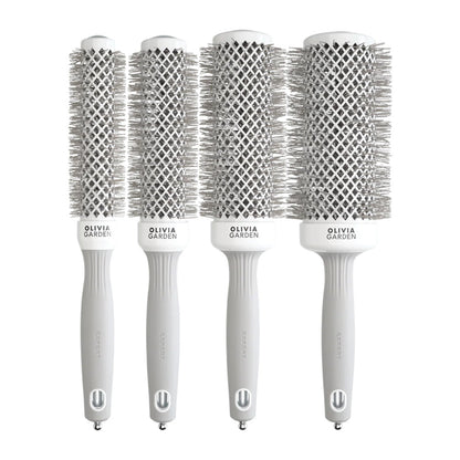Olivia Garden Expert Blowout Speed Brush – Wavy Bristles White & Grey