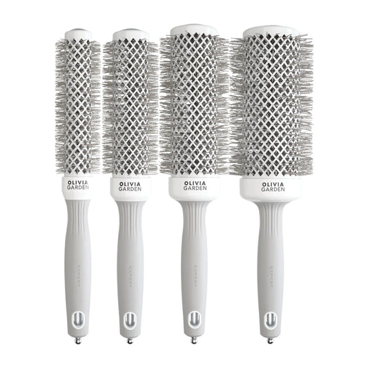 Olivia Garden Expert Blowout Speed Brush – Wavy Bristles White & Grey